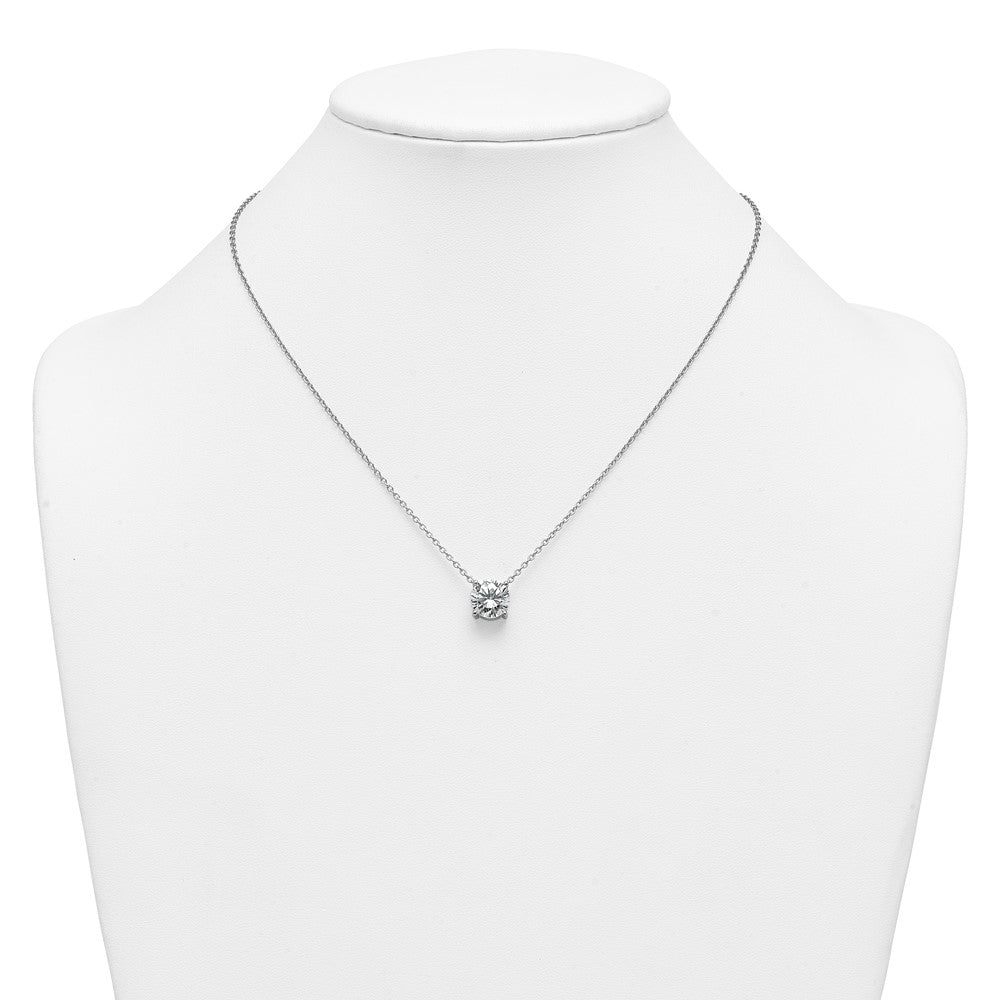 14kw 4ct Lab Grown Dia VS+ F+ Comp 4 Prong 18in Solitaire Necklace