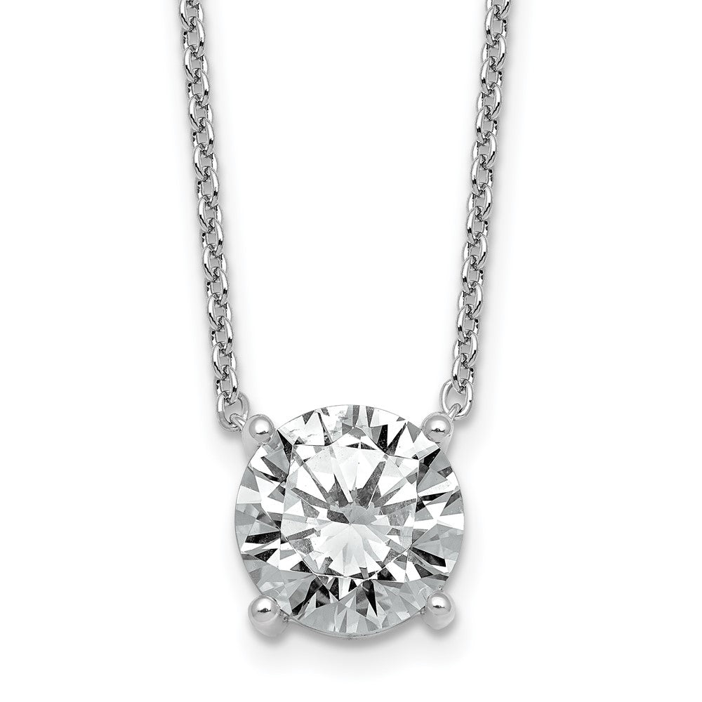 14kw 4ct Lab Grown Dia VS+ F+ Comp 4 Prong 18in Solitaire Necklace