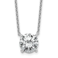 14kw 4ct Lab Grown Dia VS+ F+ Comp 4 Prong 18in Solitaire Necklace