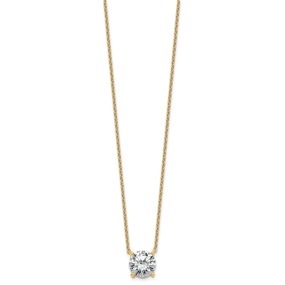 14k 4ct Cert Lab Grown Dia VS+ F+ Comp 4 Prong 18in Solitaire Necklace