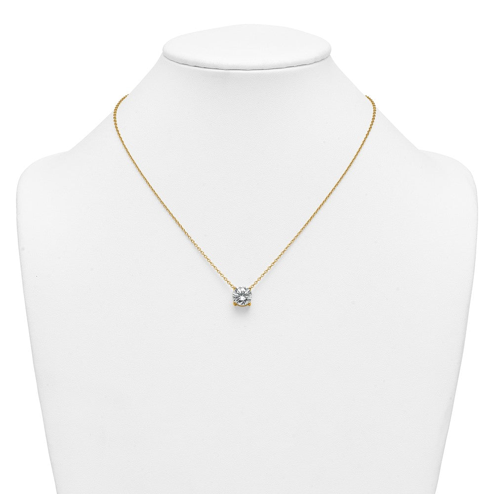 14k 4ct Cert Lab Grown Dia VS+ F+ Comp 4 Prong 18in Solitaire Necklace