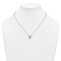 14k 4ct Cert Lab Grown Dia VS+ F+ Comp 4 Prong 18in Solitaire Necklace