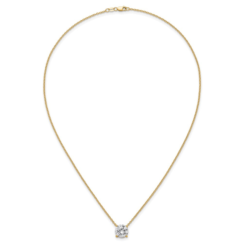 14k 4ct Cert Lab Grown Dia VS+ F+ Comp 4 Prong 18in Solitaire Necklace