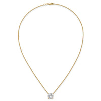 14k 4ct Cert Lab Grown Dia VS+ F+ Comp 4 Prong 18in Solitaire Necklace
