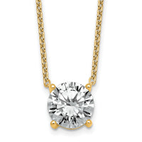 14k 4ct Cert Lab Grown Dia VS+ F+ Comp 4 Prong 18in Solitaire Necklace
