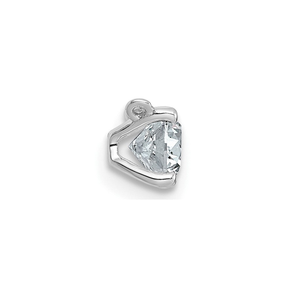 14kw 1/2ct Lab Grown Dia VS+ F+ Round Comp 4 Prong Chain Slide Pendant