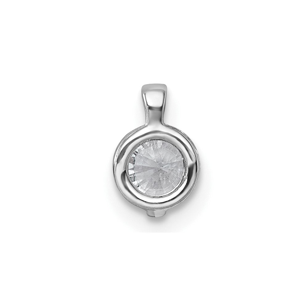 14kw 1/2ct Lab Grown Dia VS+ F+ Round Comp Bezel Set Chain Slide Pendant