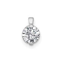 14kw 1/2ct Lab Grown Dia VS+ F+ Round Comp Bezel Set Chain Slide Pendant