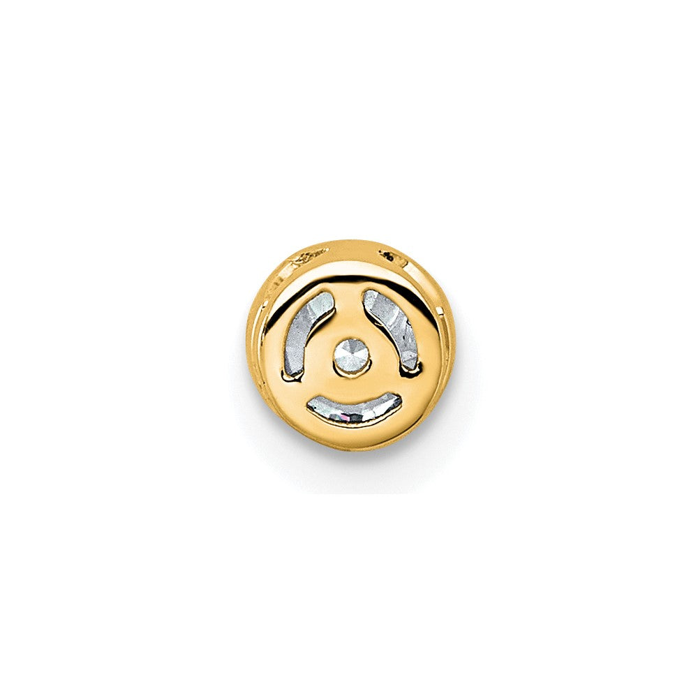 14k 1/4ct Lab Grown Dia VS+ F+ Round Comp Bezel Set Chain Slide Pendant