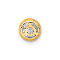 14k 3/8ct Lab Grown Dia VS+ F+ Round Comp Bezel Set Chain Slide Pendant