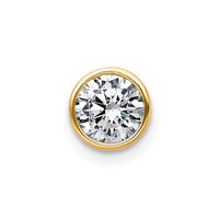 14k 3/8ct Lab Grown Dia VS+ F+ Round Comp Bezel Set Chain Slide Pendant