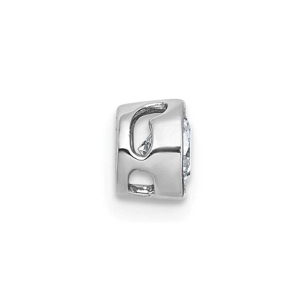 14kw 1/2ct Lab Grown Dia VS+ F+ Round Comp Bezel Set Chain Slide Pendant