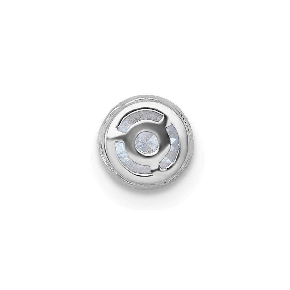14kw 1/2ct Lab Grown Dia VS+ F+ Round Comp Bezel Set Chain Slide Pendant