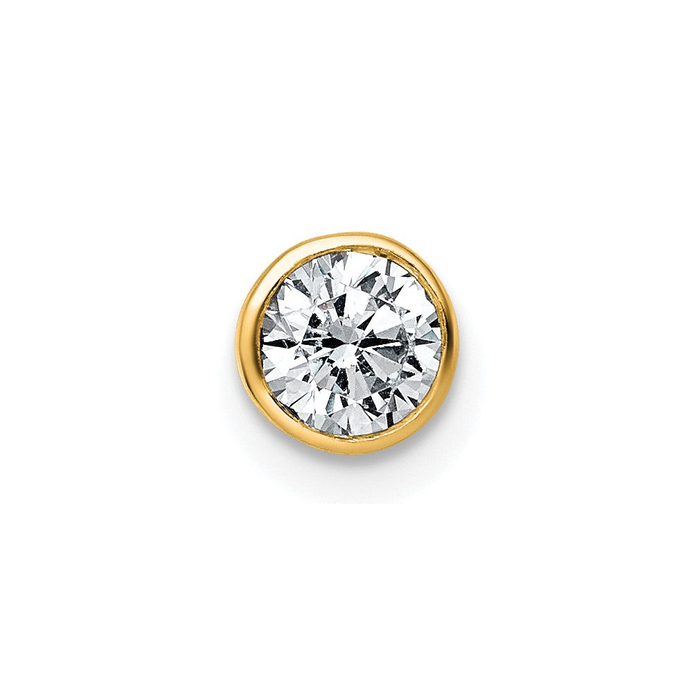 14k 1/2ct Round Bezel Chain Slide Mounting