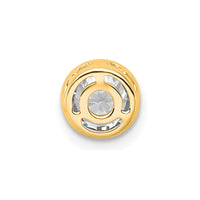 14k 3/4ct Lab Grown Dia VS+ F+ Round Comp Bezel Set Chain Slide Pendant