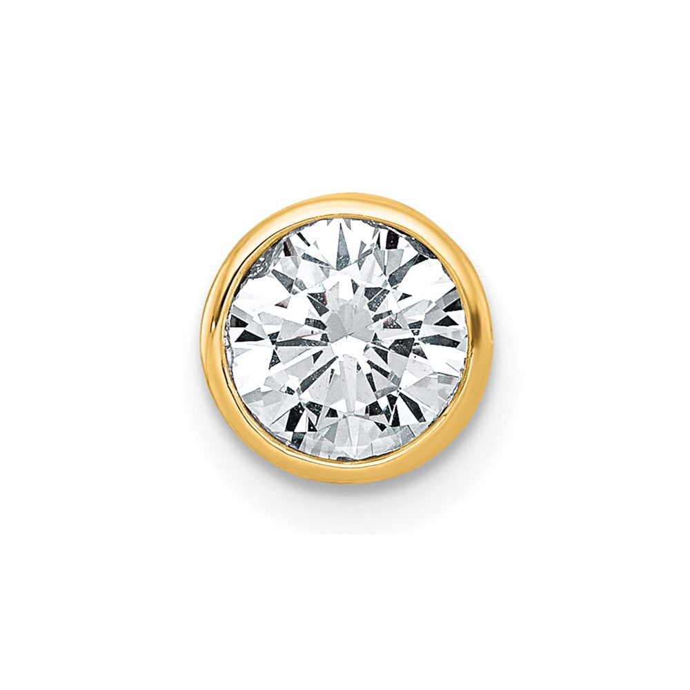 14k 1ct Round Bezel Chain Slide Mounting