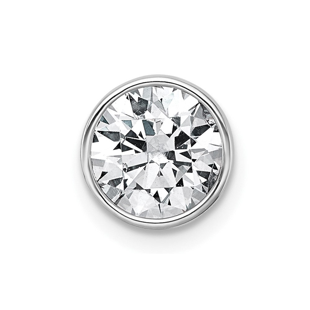 14kw 1 1/2ct Round Bezel Chain Slide Mounting