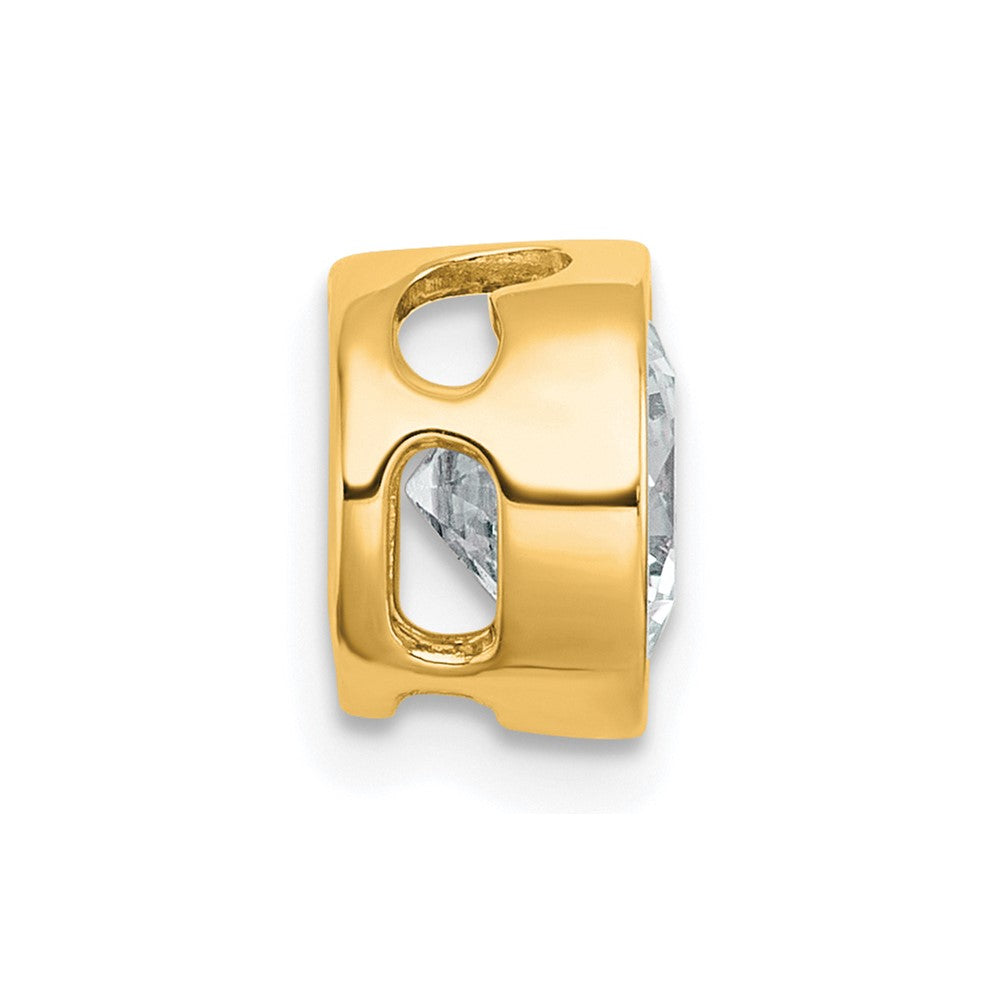14k 1 1/2ct Cert Lab Grown Dia VS+ F+ Round Comp Bezel Chain Slide Pendant