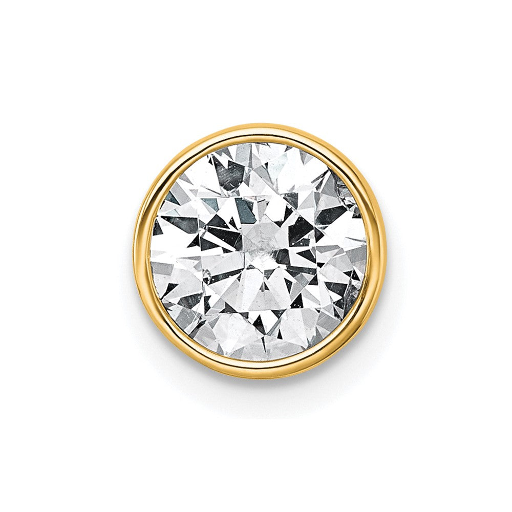14k 1 1/2ct Lab Grown Dia VS+ F+ Round Comp Bezel Set Chain Slide Pendant