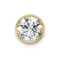14k 1 1/2ct Lab Grown Dia VS+ F+ Round Comp Bezel Set Chain Slide Pendant