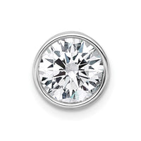14kw 2ct Lab Grown Dia VS+ F+ Round Comp Bezel Set Chain Slide Pendant