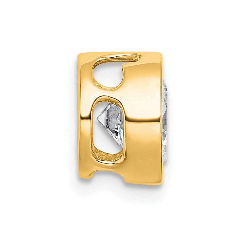 14k 2ct Cert Lab Grown Dia VS+ F+ Round Comp Bezel Set Chain Slide Pendant