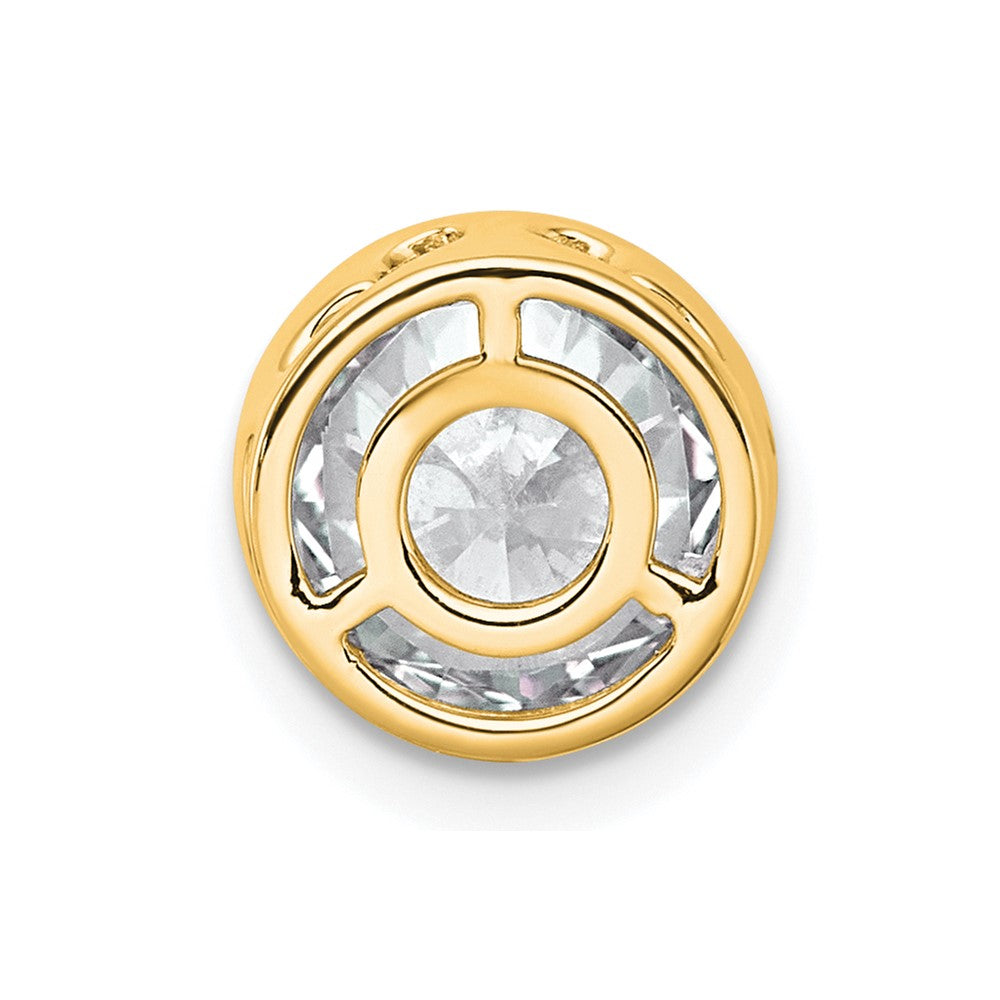 14k 2ct Lab Grown Dia VS+ F+ Round Comp Bezel Set Chain Slide Pendant