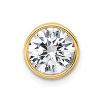 14k 2ct Lab Grown Dia VS+ F+ Round Comp Bezel Set Chain Slide Pendant