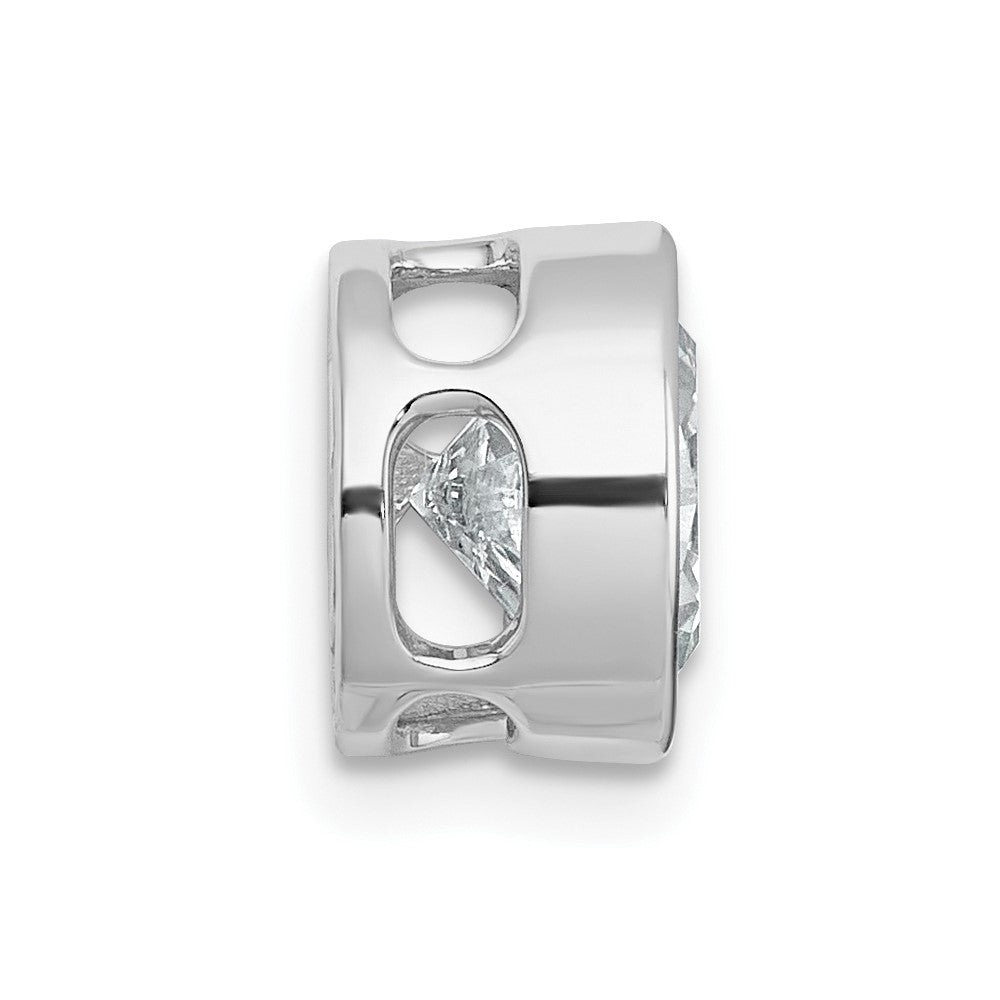 14kw 2 1/2ct Lab Grown Dia VS+ F+ Round Comp Bezel Set Chain Slide Pendant