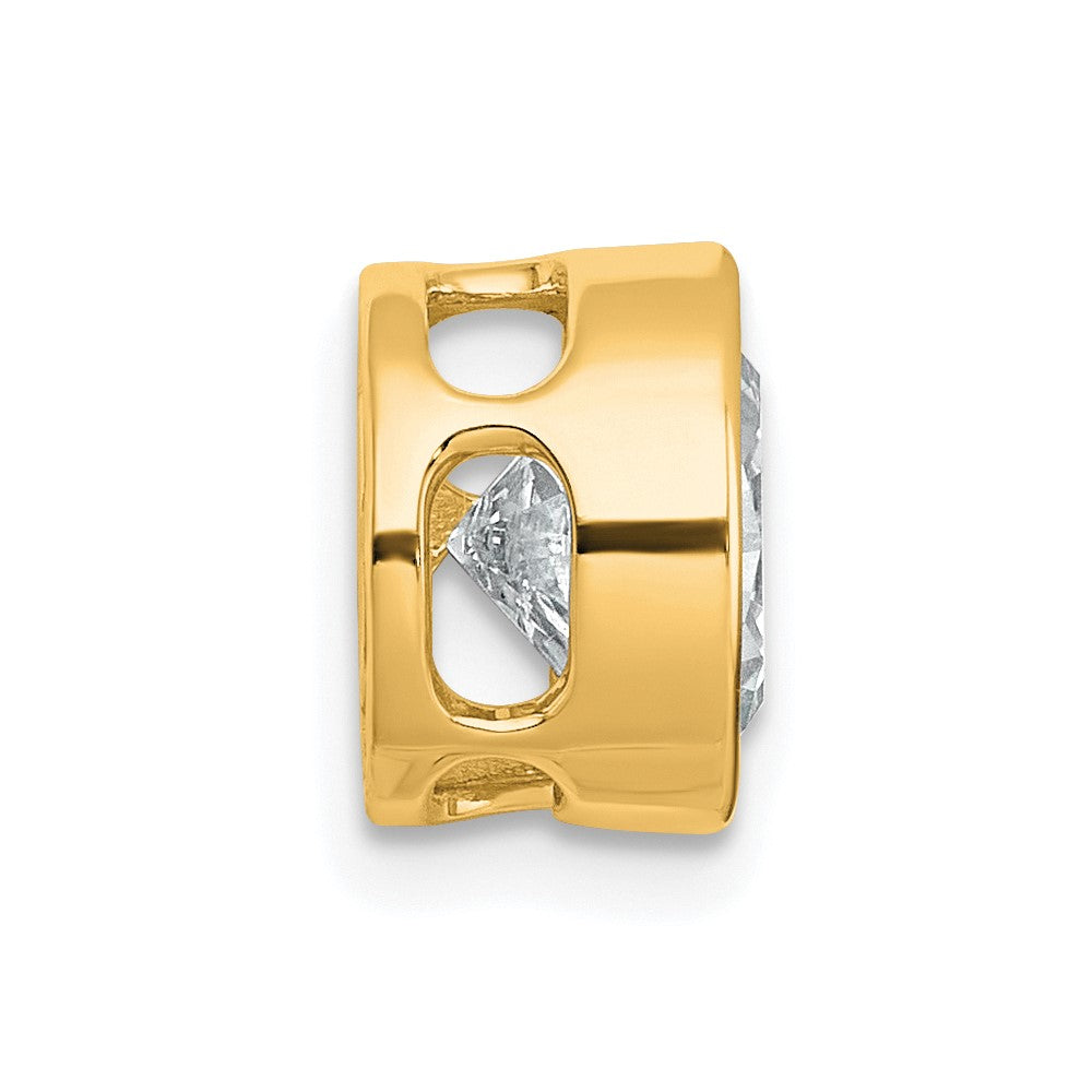 14k 2 1/2ct Lab Grown Dia VS+ F+ Round Comp Bezel Set Chain Slide Pendant