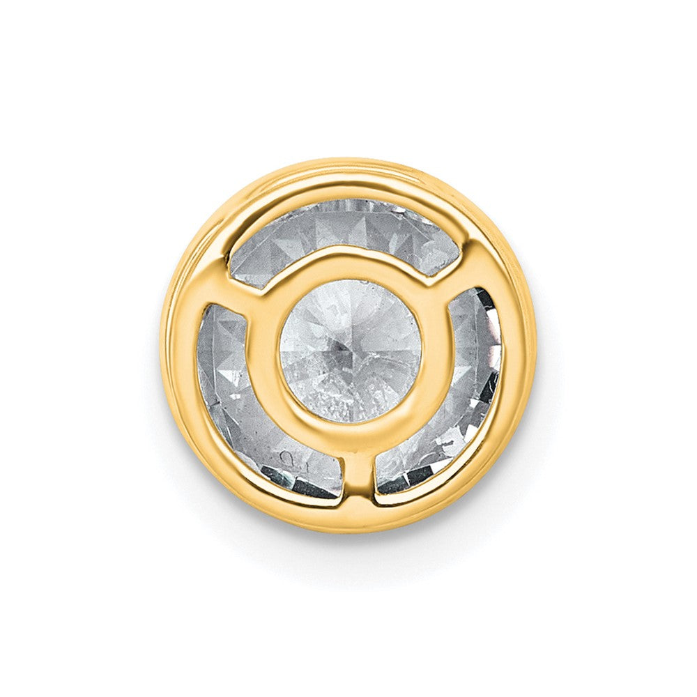 14k 2 1/2ct Lab Grown Dia VS+ F+ Round Comp Bezel Set Chain Slide Pendant