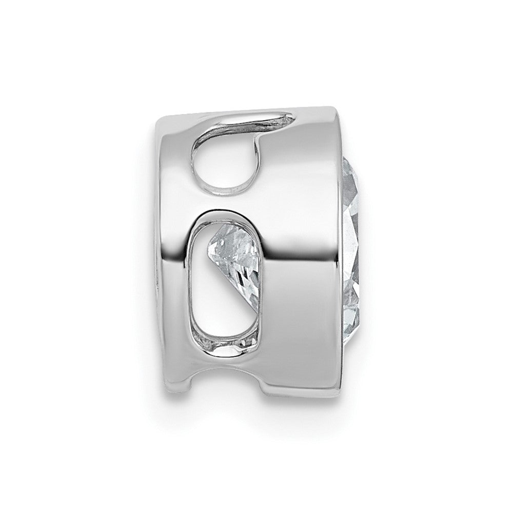 14kw 3ct Lab Grown Dia VS+ F+ Round Comp Bezel Set Chain Slide Pendant