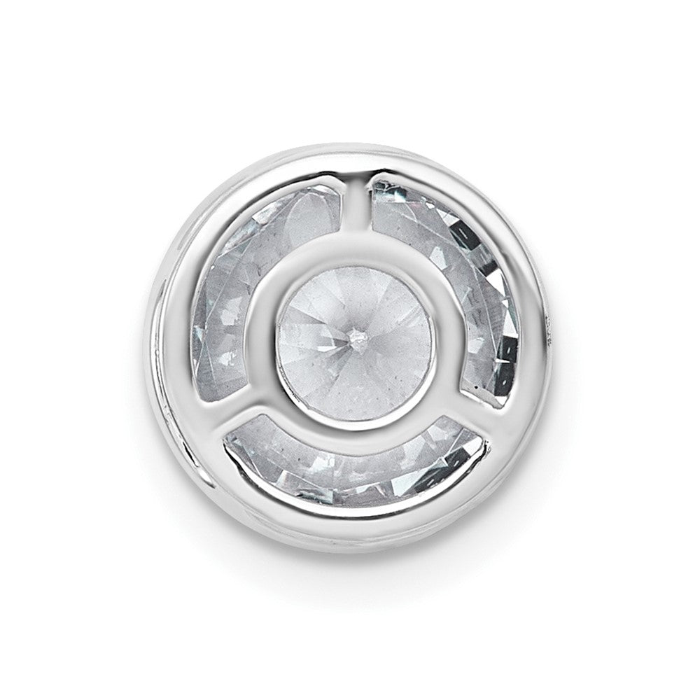 14kw 3ct Cert Lab Grown Dia VS+ F+ Round Comp Bezel Set Chain Slide Pendant