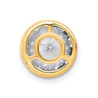 14k 3ct Lab Grown Dia VS+ F+ Round Comp Bezel Set Chain Slide Pendant