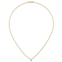 14k 1/4ct Lab Grown Dia VS+ F+ Oval Comp 18in 4 Prong Pendant Necklace