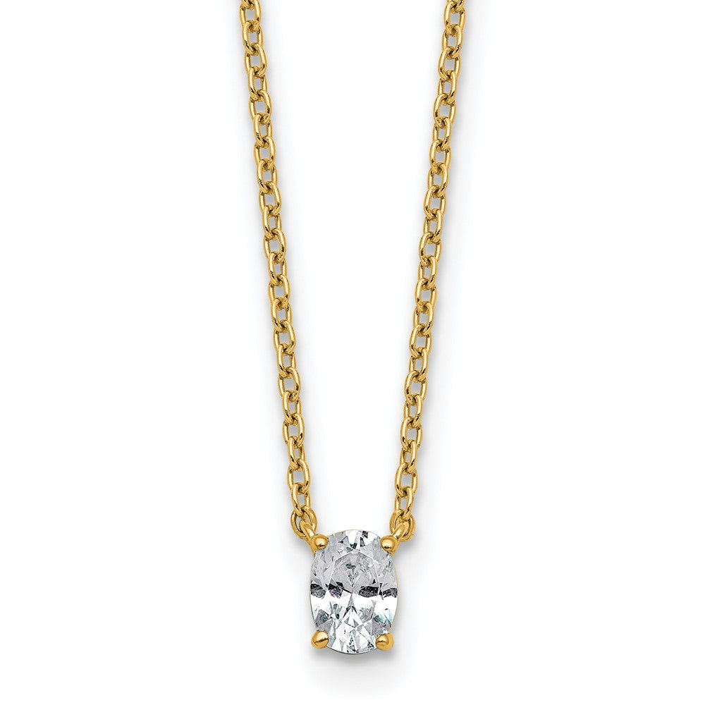 14k 1/4ct Oval 4 Prong Pendant Mounting