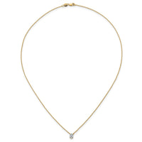 14k 1/2ct Lab Grown Dia VS+ F+ Oval Comp 18in 4 Prong Pendant Necklace