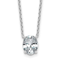14kw 1 1/2ct Cert Lab Grown Dia VS+ F+ Oval Comp 18in Pendant Necklace