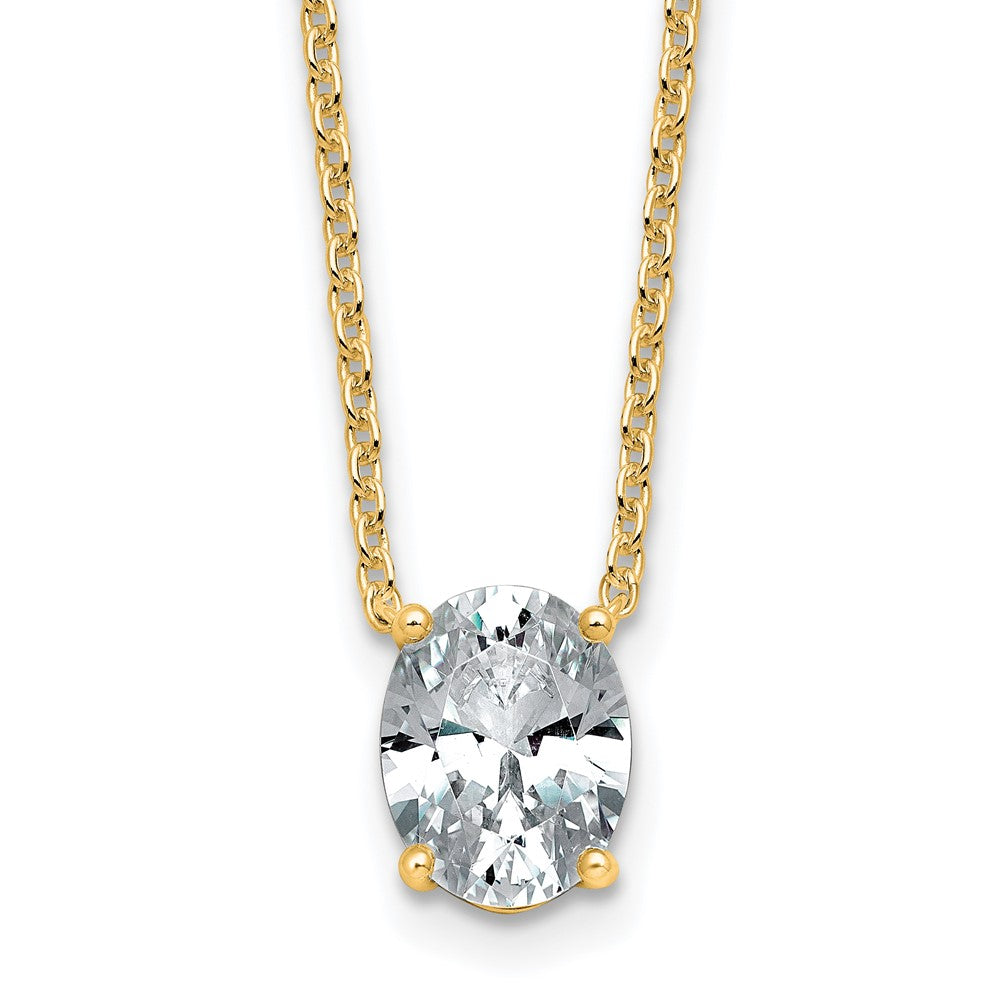14k 1 1/2ct Oval 4 Prong Pendant Mounting