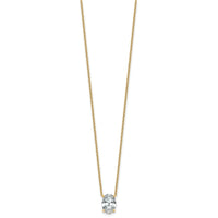 14k 2ct Cert Lab Grown Diamond VS+ F+ Oval Comp 18in Pendant Necklace