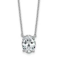 14kw 2 1/2ct Lab Grown Dia VS+ F+ Oval Comp 18in Pendant Necklace