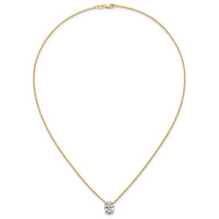 14k 2 1/2ct Lab Grown Diamond VS+ F+ Oval Comp 18in Pendant Necklace