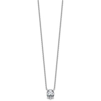 14kw 3ct Cert Lab Grown Dia VS+ F+ Oval Comp 18in Pendant Necklace