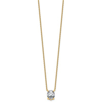 14k 3ct Cert Lab Grown Diamond VS+ F+ Oval Comp 18in Pendant Necklace