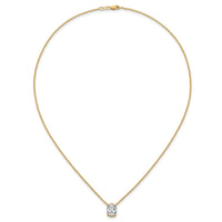 14k 3ct Cert Lab Grown Diamond VS+ F+ Oval Comp 18in Pendant Necklace