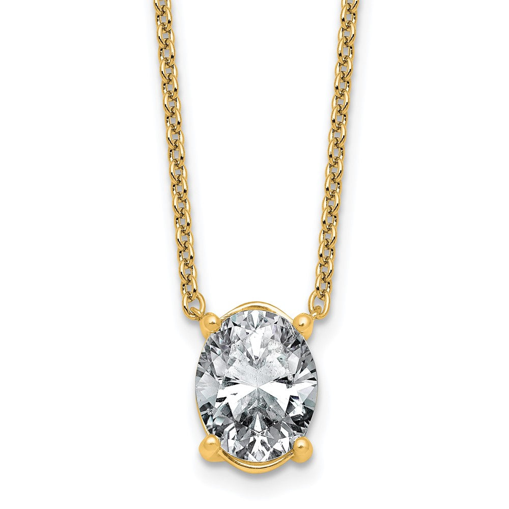 14k 3ct Oval 4 Prong Pendant Mounting