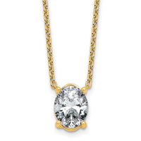14k 3ct Lab Grown Diamond VS+ F+ Oval Comp 18in Pendant Necklace