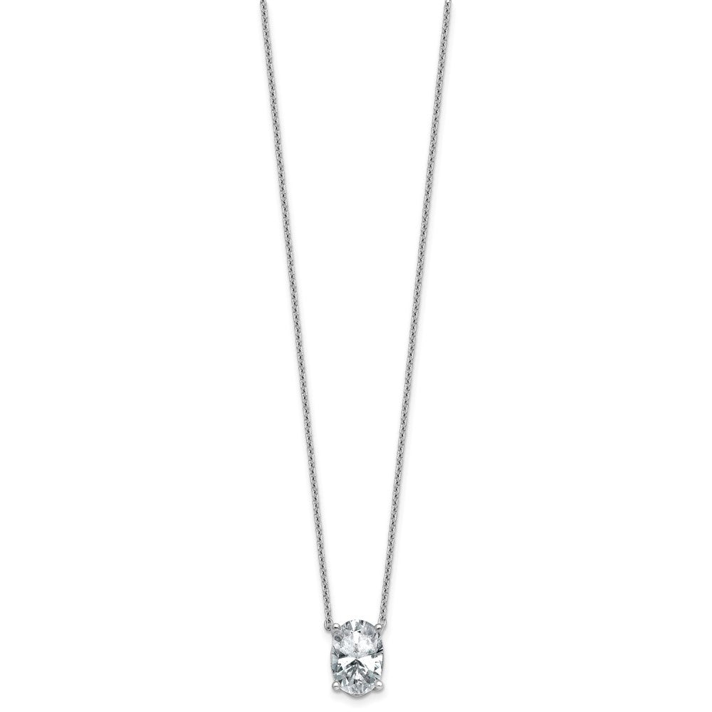 14kw 3 1/2ct Lab Grown Dia VS+ F+ Oval Comp 18in Pendant Necklace
