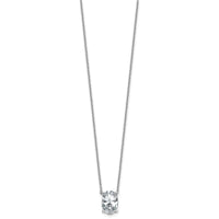 14kw 3 1/2ct Cert Lab Grown Dia VS+ F+ Oval Comp 18in Pendant Necklace