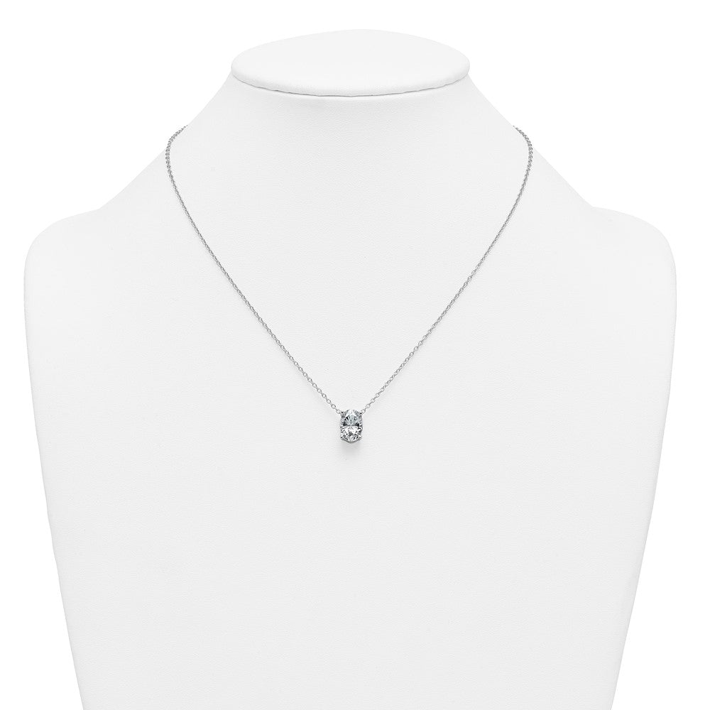 14kw 3 1/2ct Lab Grown Dia VS+ F+ Oval Comp 18in Pendant Necklace